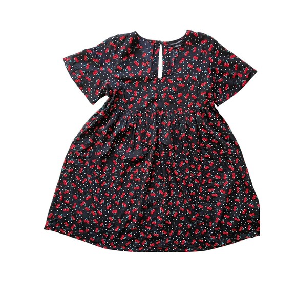 Womens Cherry Print Babydoll Mini Dress Size M Y2K Retro Kawaii Indie Sleaze 90s - Picture 9 of 12